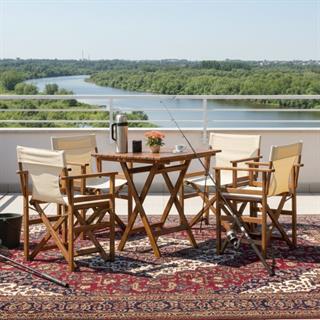 Yönetmen Ahşap Masa Sandalye Takımları - 2, 3, 4 Kişilik Katlanır Bahçe Balkon Set