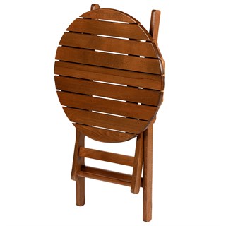 Yönetmen Ahşap Masa Sandalye Takımları -2 Kişilik Katlanır Bahçe Balkon Yuvarlak Set