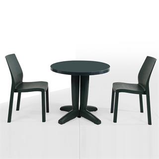 Yummy 80lik Masa Sandalye Takımı - 2 Kişilik Plastik Bahçe Balkon Teras Set