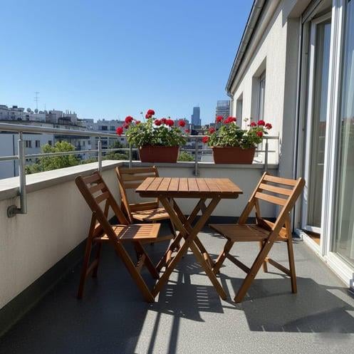 Albatros Ahşap Masa Sandalye Takımları -2 Kişilik Katlanır Bahçe Balkon Set