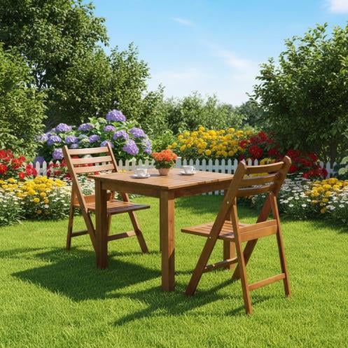 Albatros S Ahşap Masa Sandalye Takımları -2 Kişilik Bahçe Balkon Set