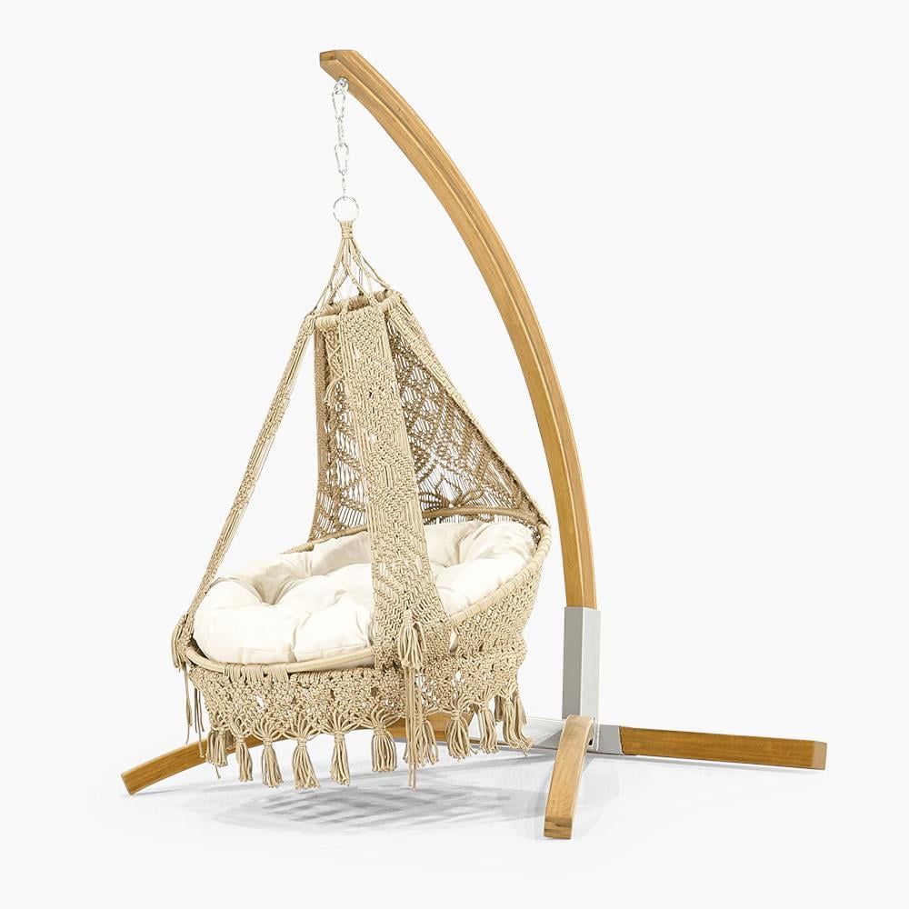 Bade Comforte Iroko Ahşap Salıncak Tek Kişilik - Bahçe, Balkon ve Teraslarda