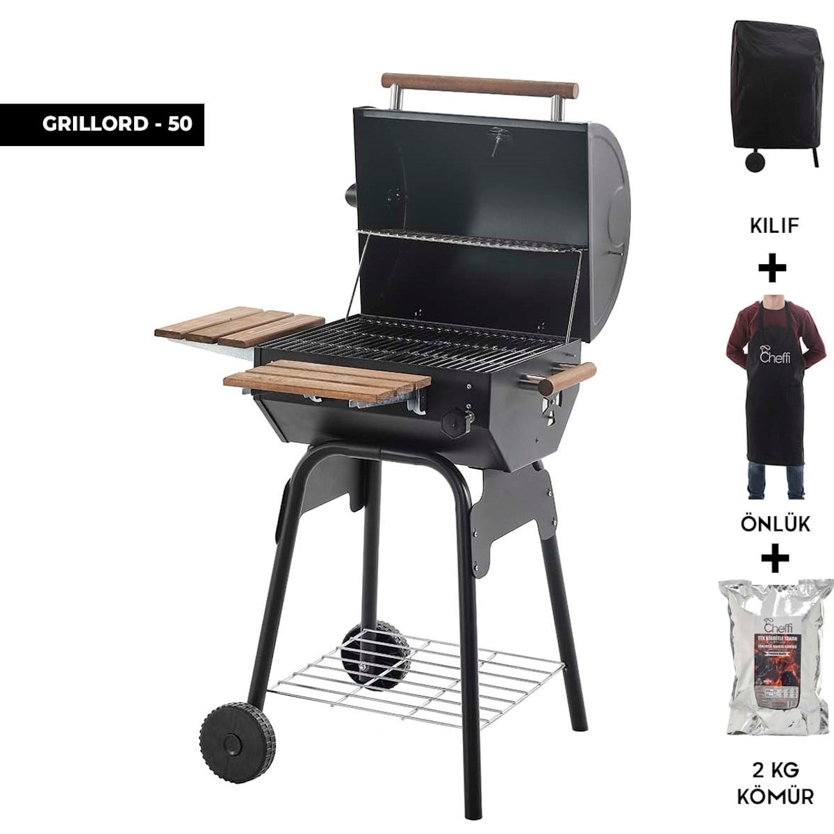 Cheffi Grillord-50 Kömürlü Barbekü Mangal (ÖNLÜK VE KILIF HEDİYELİ)