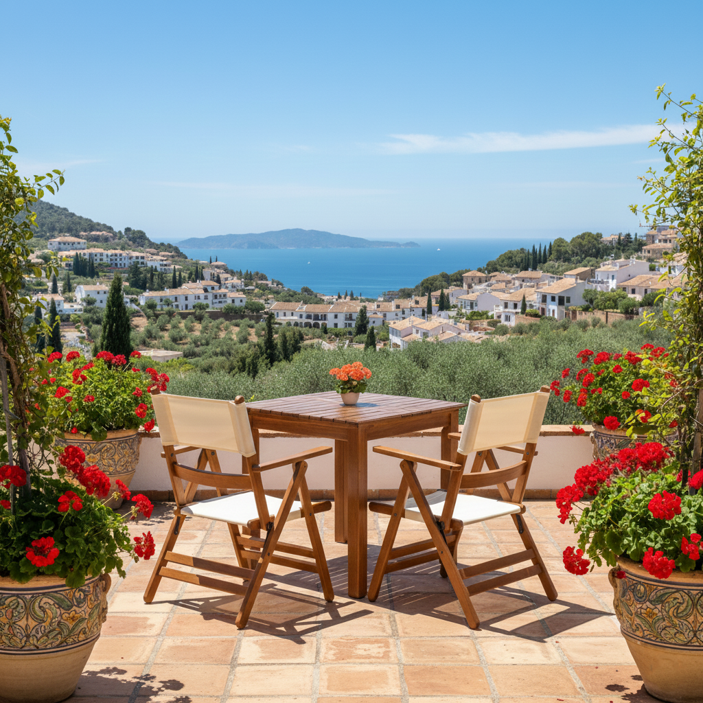Marmaris Ahşap Masa Sandalye Takımları -2 Kişilik Bahçe Balkon Set, Pvcli