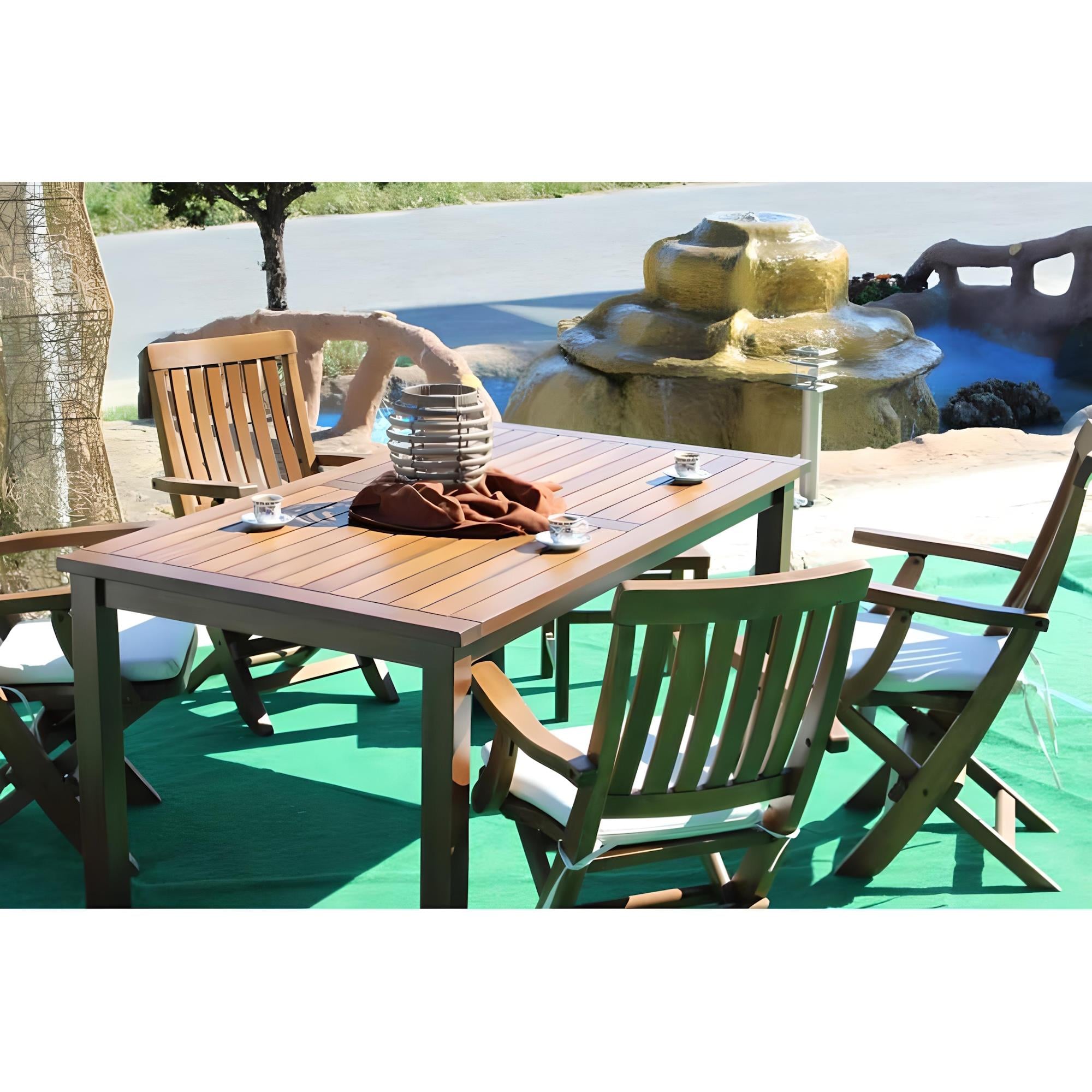 Muğla Lüks Ahşap Masa Sandalye Takımları -4 Kişilik Bahçe Balkon Set
