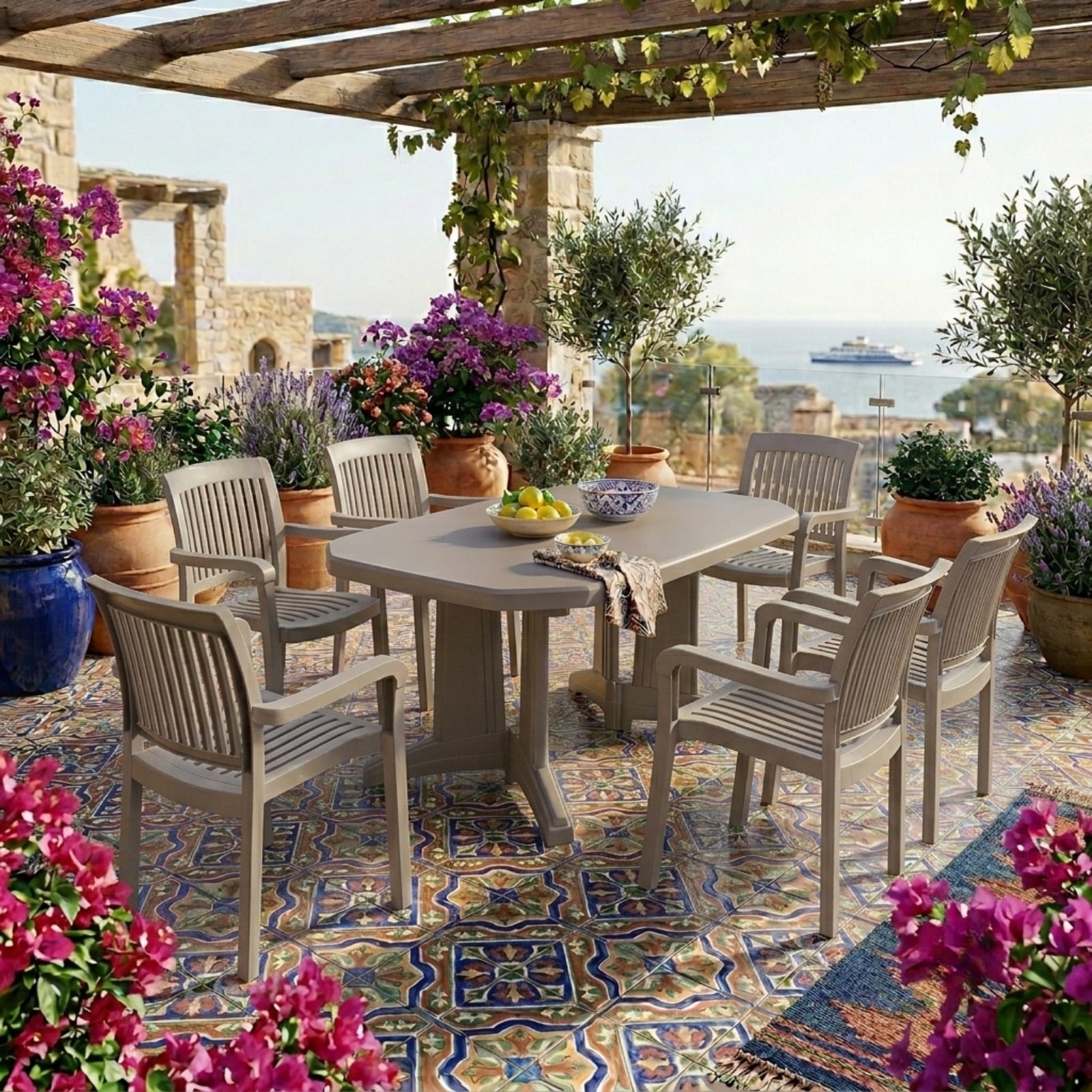 Neta LX Laguna Masa Sandalye Takımı - 6 Kişilik Bahçe Balkon Set