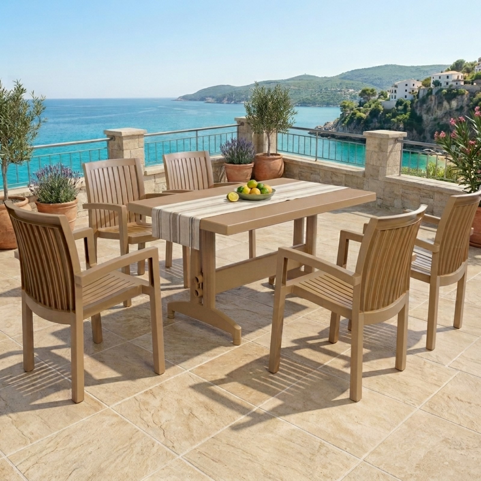 Papatya Nova X 70x120 Dikdörtgen Masa Sandalye Takımı - 4 ve 6 Kişilik Bahçe Balkon Set