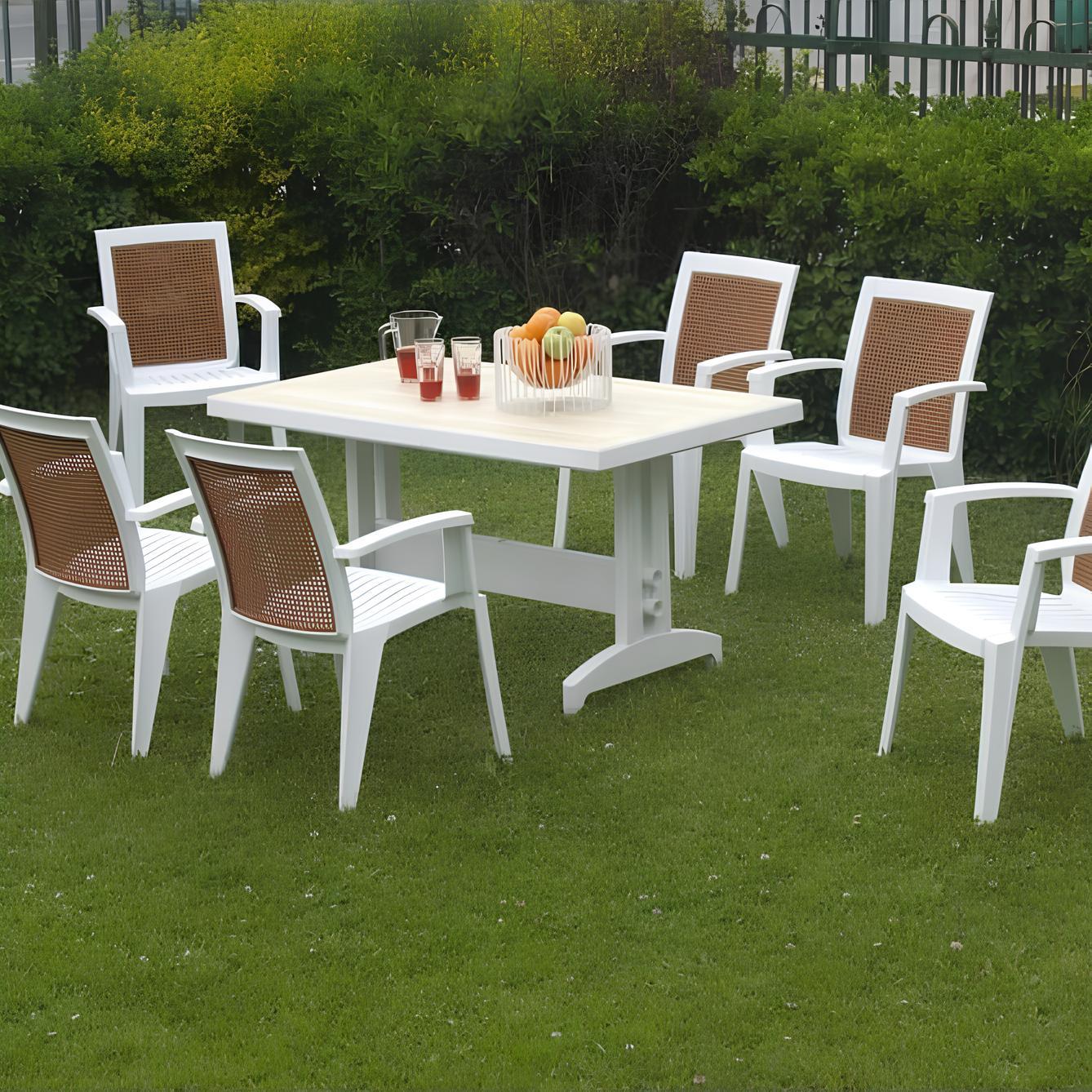 Papatya Prestige Plastik Masa - 80x140 Bahçe Balkon Masası