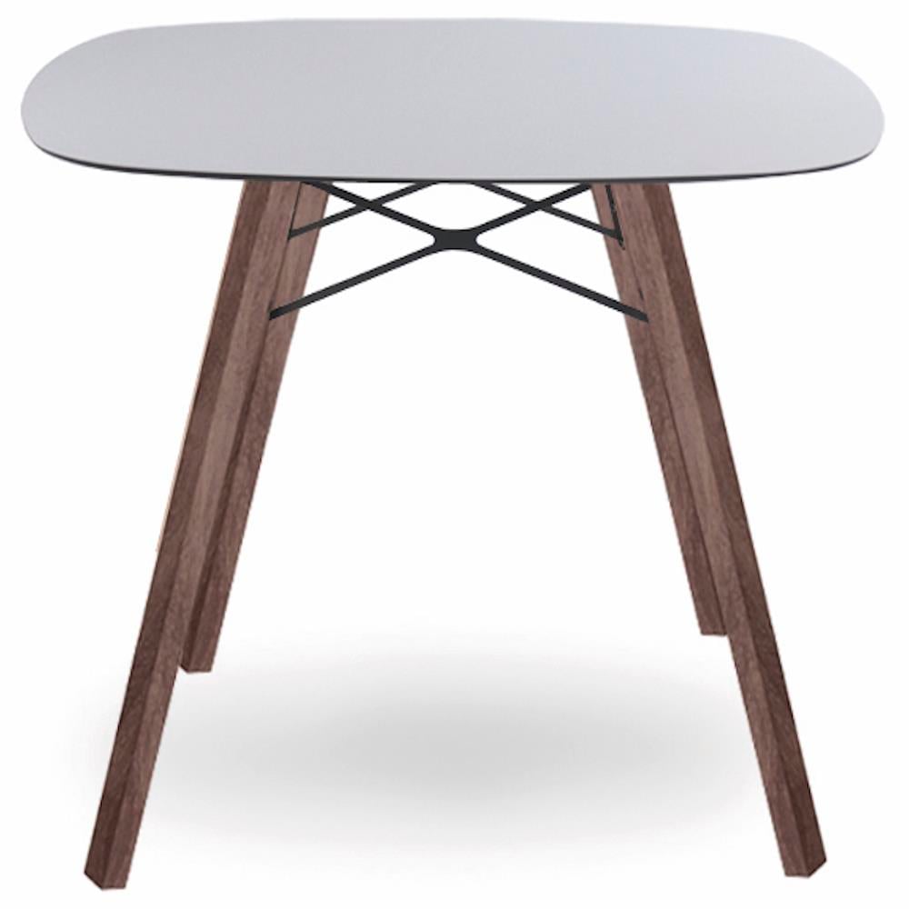 Papatya Wox Masa 99x99 cm - Compact Tabla & Ahşap Ayak