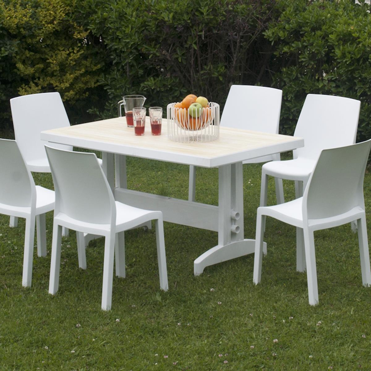 Yummy 80x140 Masa Sandalye Takımı - 6 Kişilik Plastik Bahçe Balkon Teras Set