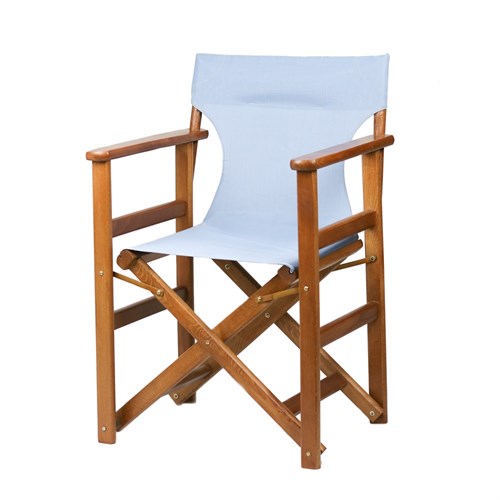 Yönetmen Katlanır Ahşap Bahçe Balkon Sandalyesi -Kolçaklı -PVC Kumaşlı