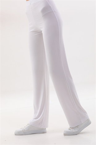 Extra Yumuşak Uzun Viskon Pantolon Home&Outdoor-Beyaz