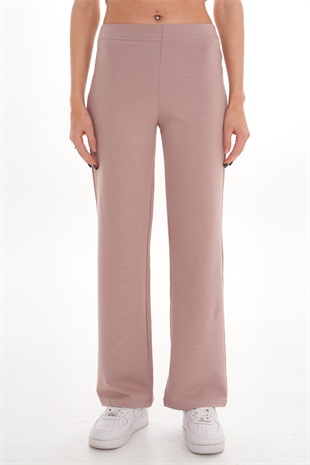 Pamuk 2 İplik likra Eşofman Alt-Bej