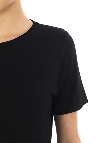 Soft Viskon Uzun Tunik-Siyah-Beyaz