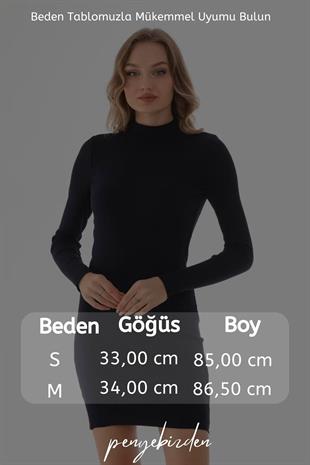 Kadın Kaşkorse Elbise-Siyah