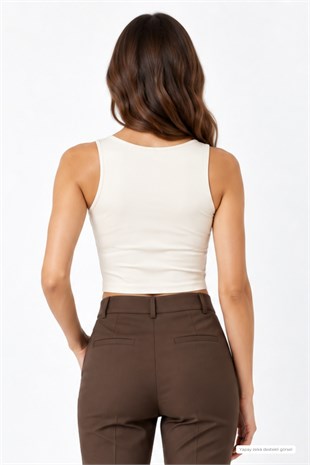 	Crop Askılı Atlet-Krem