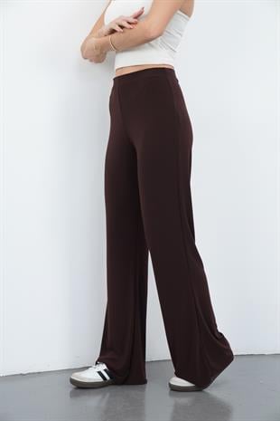 Nira Kadın Maxi Boy İspanyol Paça Sandy Pantolon-Kahverengi