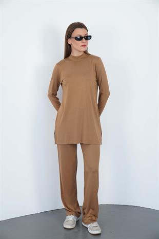 Viskon Dik Yaka Tunik-Tarçın