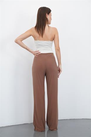 Nira Kadın Maxi Boy İspanyol Paça Sandy Pantolon-Tarçın