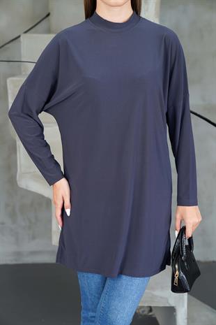 Tesettür Extra Uzun Tunik -Füme