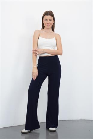 Nira Kadın Maxi Boy İspanyol Paça Sandy Pantolon-Lacivert