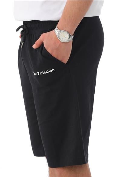 Erkek Regular Fit (Normal Kesim) %100 Pamuklu Şort-Siyah
