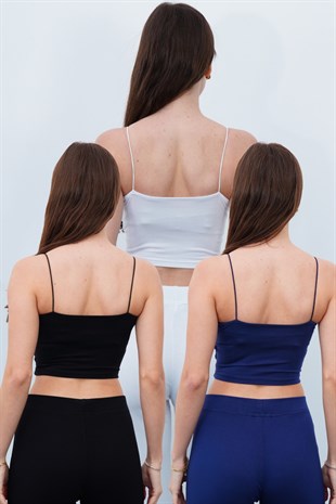 Starplez Büstiyer 3lü Set-Siyah-Beyaz-Lacivert