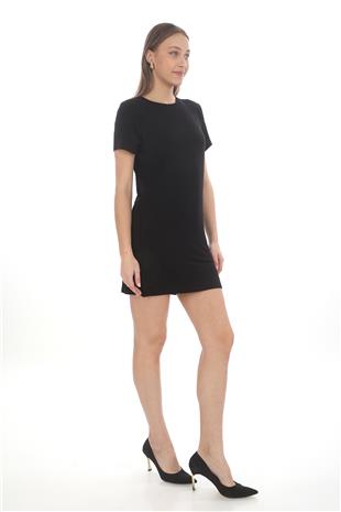 Extra Yumuşak Viskon Elbise-Siyah