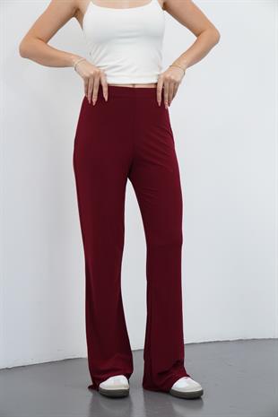 Nira Kadın Maxi Boy İspanyol Paça Sandy Pantolon-Bordo