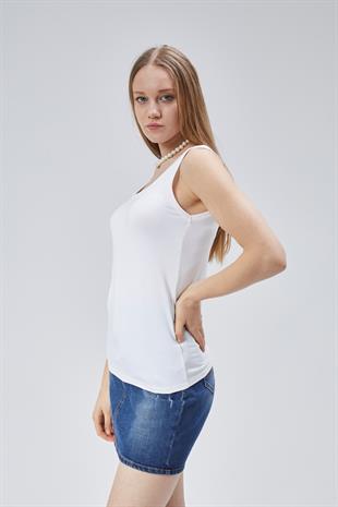 Extra Yumuşak Viskon Atlet Home&Outdoor-Ekru