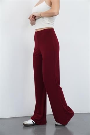 Nira Kadın Maxi Boy İspanyol Paça Sandy Pantolon-Bordo