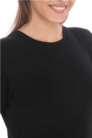 Extra Yumuşak Viskon Elbise-Siyah