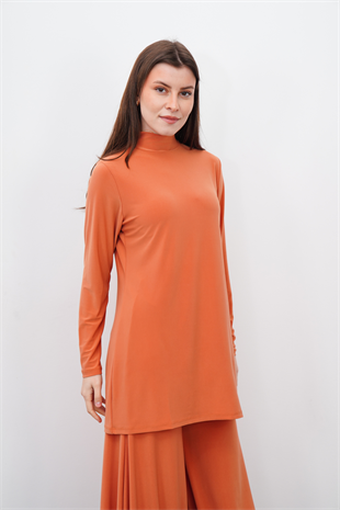 Dik Yaka Sandy Tunik-Kayısı