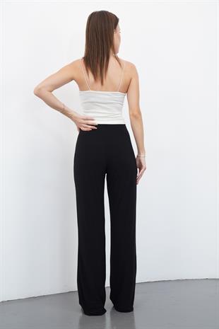 Nira Kadın Maxi Boy İspanyol Paça Sandy Pantolon-Siyah
