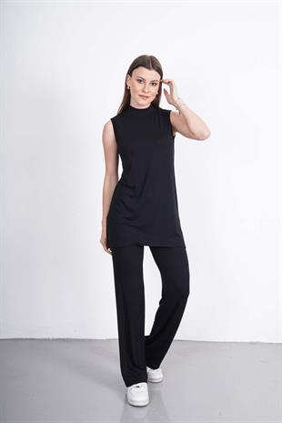 Kolsuz Tunik & Pantolon Takım-Siyah