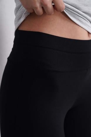 İspanyol Paça Tayt Pantolon-Siyah