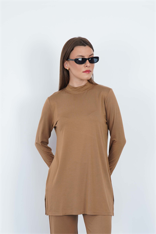 Viskon Dik Yaka Tunik-Tarçın