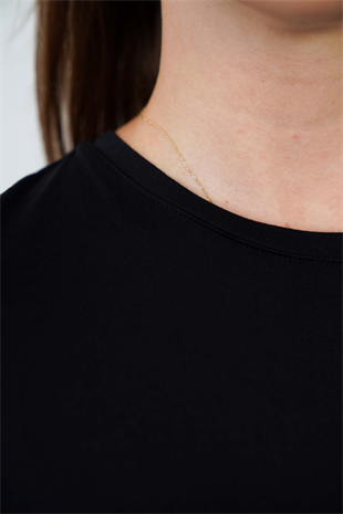 Kadın Viskon Full Likra Tunik-Siyah