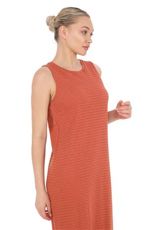 Transparan Plaj Elbise-Taba