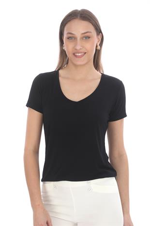 Extra Yumuşak Viscon 2li Tişört -Siyah-Beyaz