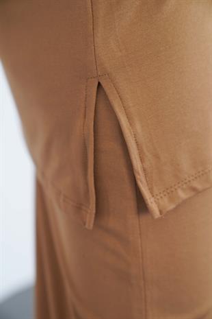 Viskon Tunik & Etek Takım-Tarçın