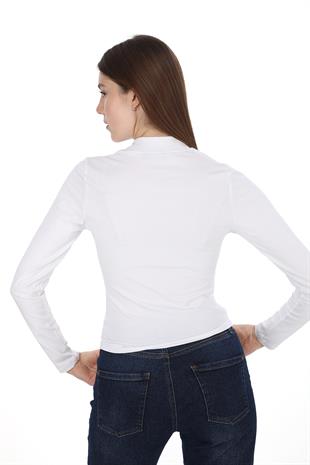 Dik Yaka Penye Tişört 2li Satış-Siyah-Beyaz