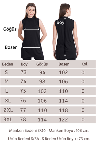 Viskon Kolsuz Tunik ve Etek Takım-Siyah