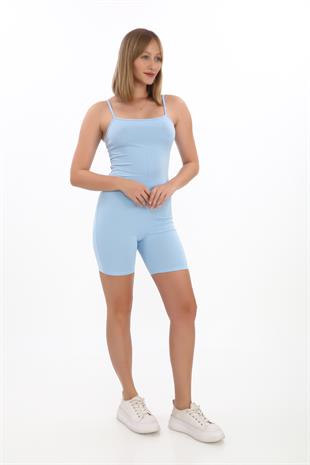 İnce Askılı Body Tulum -Açık Mavi