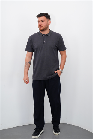 Polo Yaka Kısa Kol-Füme