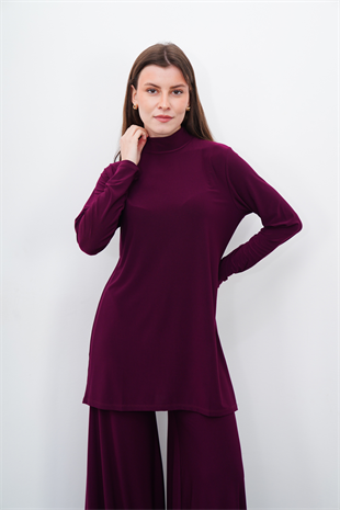 Maxi Tunik & Pantolon Takım-Vişne