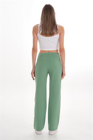 Pamuk 2 İplik likra Eşofman Alt-Mint Yeşili