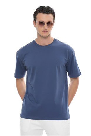 Erkek Oversize Tişört-Lacivert