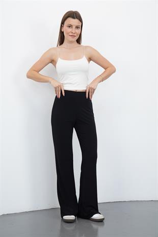Nira Kadın Maxi Boy İspanyol Paça Sandy Pantolon-Siyah