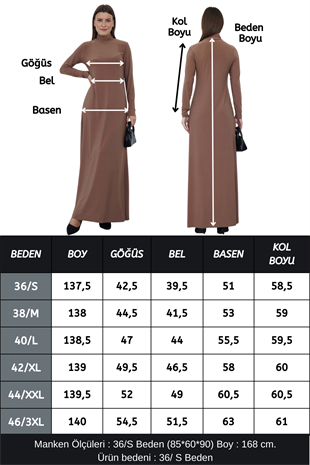 Dora Kadın Maxi Boy Balıkçı Yaka Sandy Elbise-Tarçın